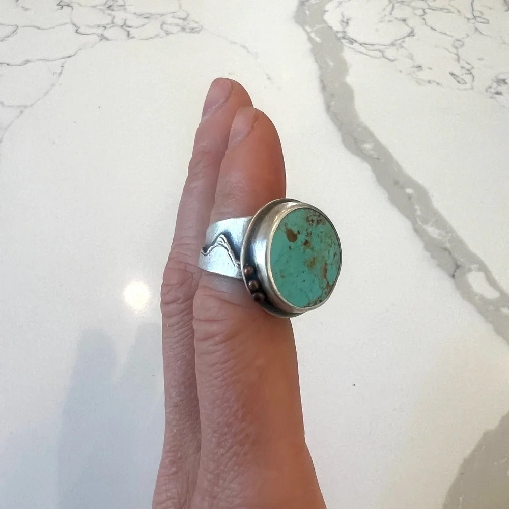 Royston Turquoise Ring size 7.75 - Picture 6 of 6